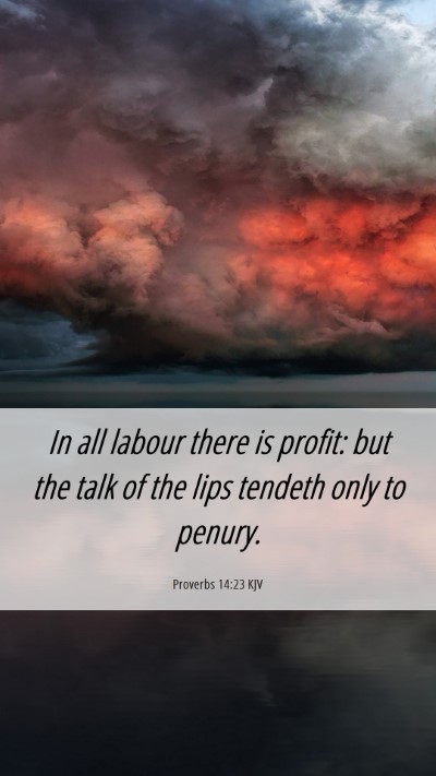 Picture 06 - Proverbs 14:23 KJV Mobile Phone Wallpaper - In all labour there is profit: but the talk of - Mobile Bible Verse Wallpaper