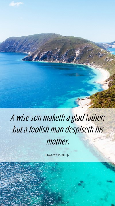 Picture 06 - Proverbs 15:20 KJV Mobile Phone Wallpaper - A wise son maketh a glad father: but a foolish - Mobile Bible Verse Wallpaper