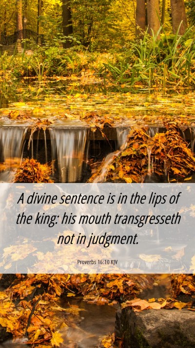 Picture 06 - Proverbs 16:10 KJV Mobile Phone Wallpaper - A divine sentence is in the lips of the king: his - Mobile Bible Verse Wallpaper
