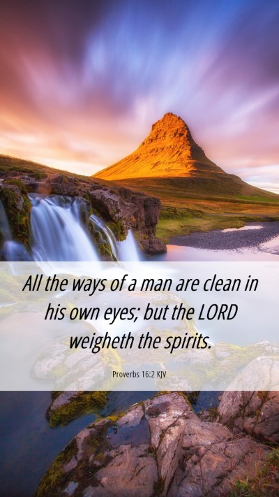 Picture 06 - Proverbs 16:2 KJV Mobile Phone Wallpaper - All the ways of a man are clean in his own eyes; - Mobile Bible Verse Wallpaper