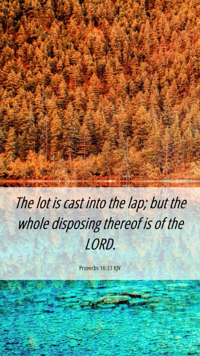 Picture 06 - Proverbs 16:33 KJV Mobile Phone Wallpaper - The lot is cast into the lap; but the whole - Mobile Bible Verse Wallpaper