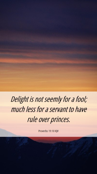 Picture 06 - Proverbs 19:10 KJV Mobile Phone Wallpaper - Delight is not seemly for a fool; much less for a - Mobile Bible Verse Wallpaper