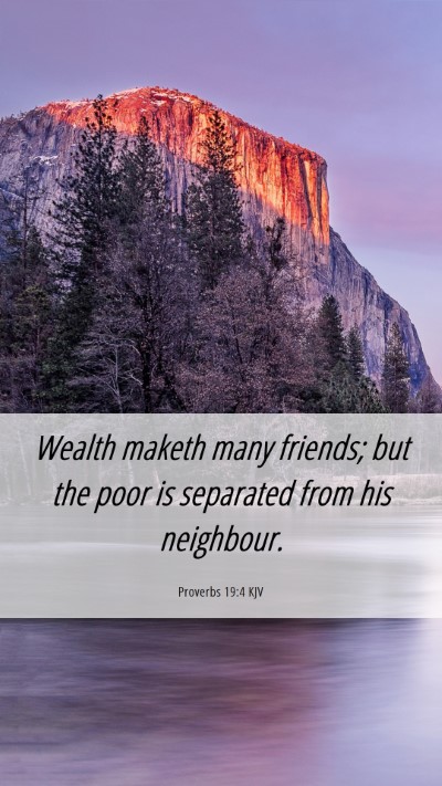 Picture 06 - Proverbs 19:4 KJV Mobile Phone Wallpaper - Wealth maketh many friends; but the poor is - Mobile Bible Verse Wallpaper