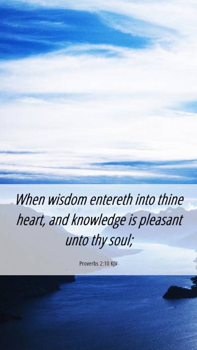 Picture 06 - Proverbs 2:10 KJV Mobile Phone Wallpaper - When wisdom entereth into thine heart, and - Mobile Bible Verse Wallpaper