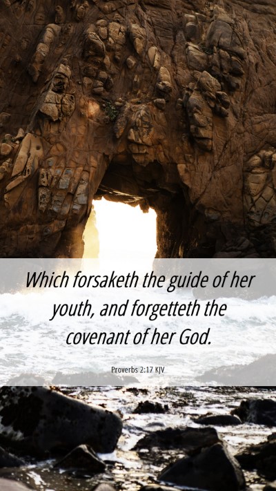 Picture 06 - Proverbs 2:17 KJV Mobile Phone Wallpaper - Which forsaketh the guide of her youth, and - Mobile Bible Verse Wallpaper