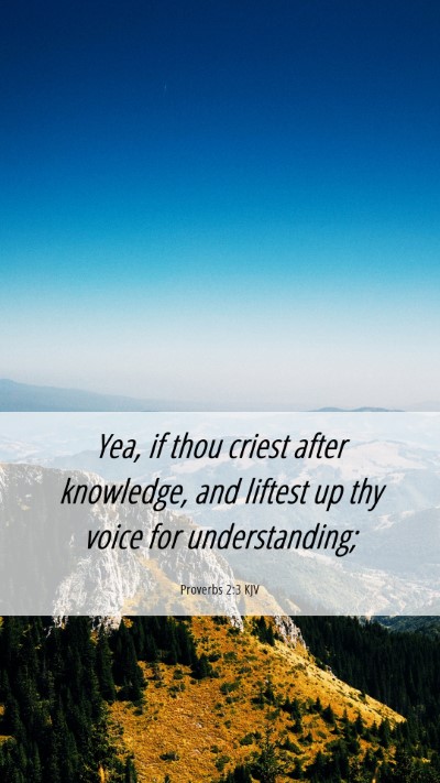 Picture 06 - Proverbs 2:3 KJV Mobile Phone Wallpaper - Yea, if thou criest after knowledge, and liftest - Mobile Bible Verse Wallpaper