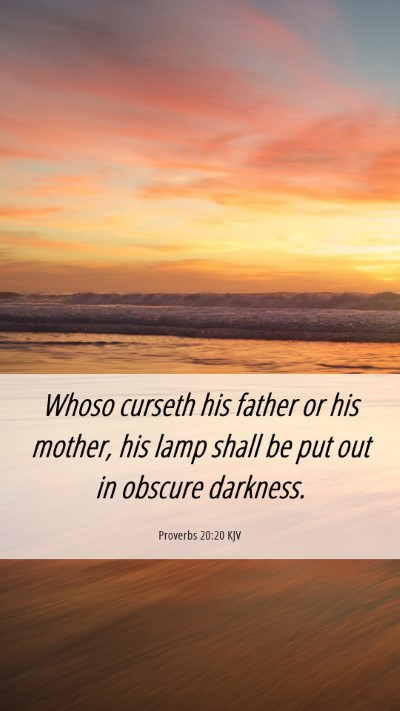 Picture 06 - Proverbs 20:20 KJV Mobile Phone Wallpaper - Whoso curseth his father or his mother, his lamp - Mobile Bible Verse Wallpaper