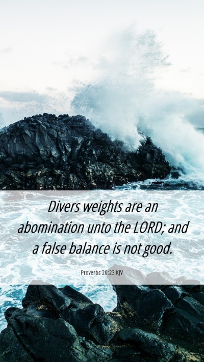Picture 06 - Proverbs 20:23 KJV Mobile Phone Wallpaper - Divers weights are an abomination unto the LORD; - Mobile Bible Verse Wallpaper