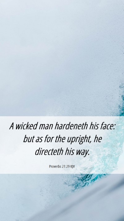 Picture 06 - Proverbs 21:29 KJV Mobile Phone Wallpaper - A wicked man hardeneth his face: but as for the - Mobile Bible Verse Wallpaper