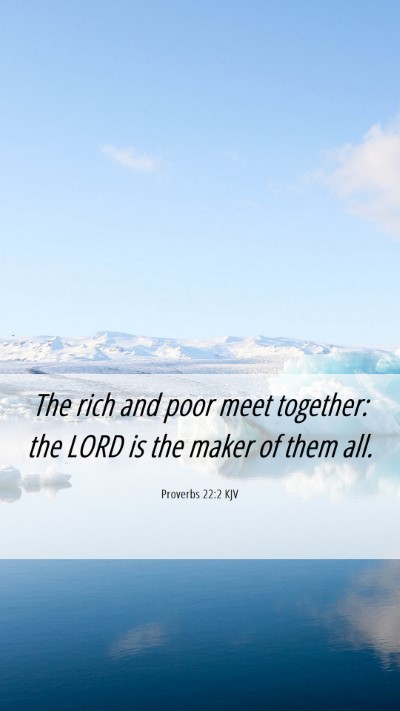 Picture 06 - Proverbs 22:2 KJV Mobile Phone Wallpaper - The rich and poor meet together: the LORD is the - Mobile Bible Verse Wallpaper