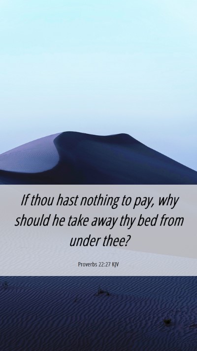 Picture 06 - Proverbs 22:27 KJV Mobile Phone Wallpaper - If thou hast nothing to pay, why should he take - Mobile Bible Verse Wallpaper