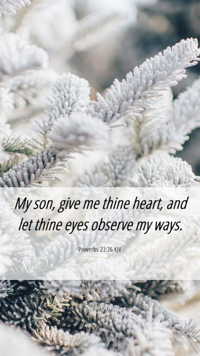 Picture 06 - Proverbs 23:26 KJV Mobile Phone Wallpaper - My son, give me thine heart, and let thine eyes - Mobile Bible Verse Wallpaper
