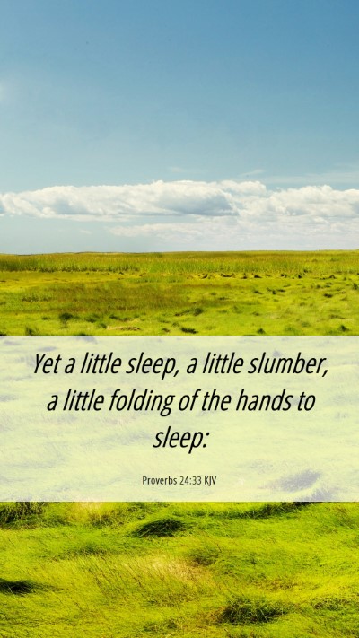 Picture 06 - Proverbs 24:33 KJV Mobile Phone Wallpaper - Yet a little sleep, a little slumber, a little - Mobile Bible Verse Wallpaper