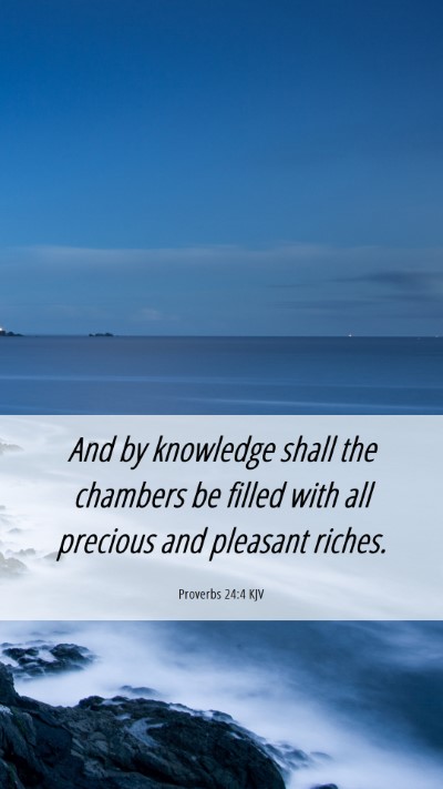 Picture 06 - Proverbs 24:4 KJV Mobile Phone Wallpaper - And by knowledge shall the chambers be filled - Mobile Bible Verse Wallpaper