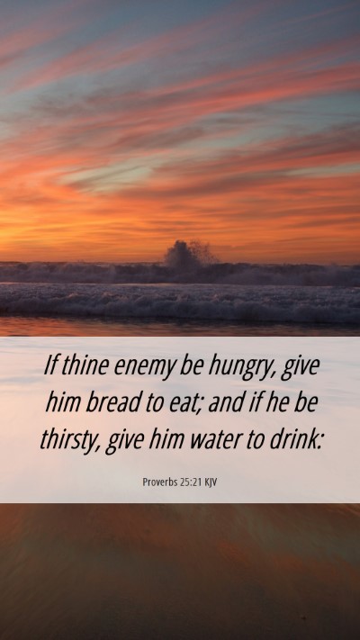 Picture 06 - Proverbs 25:21 KJV Mobile Phone Wallpaper - If thine enemy be hungry, give him bread to eat; - Mobile Bible Verse Wallpaper
