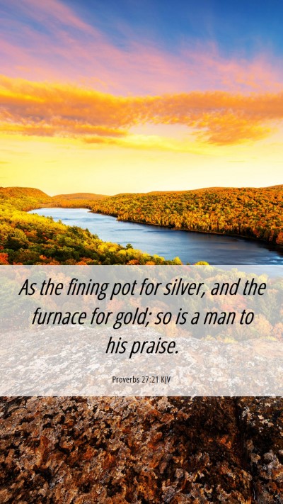 Picture 06 - Proverbs 27:21 KJV Mobile Phone Wallpaper - As the fining pot for silver, and the furnace for - Mobile Bible Verse Wallpaper