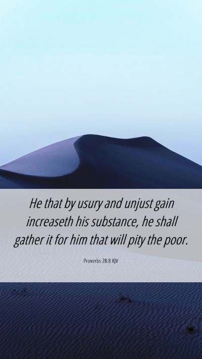 Picture 06 - Proverbs 28:8 KJV Mobile Phone Wallpaper - He that by usury and unjust gain increaseth his - Mobile Bible Verse Wallpaper
