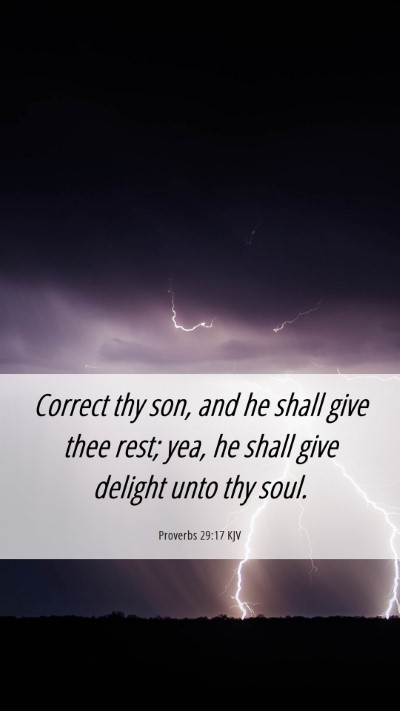Picture 06 - Proverbs 29:17 KJV Mobile Phone Wallpaper - Correct thy son, and he shall give thee rest; - Mobile Bible Verse Wallpaper