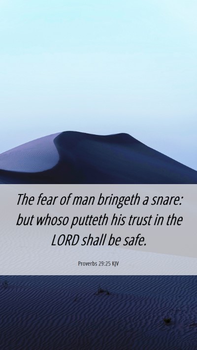 Picture 06 - Proverbs 29:25 KJV Mobile Phone Wallpaper - The fear of man bringeth a snare: but whoso - Mobile Bible Verse Wallpaper