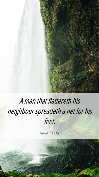 Picture 06 - Proverbs 29:5 KJV Mobile Phone Wallpaper - A man that flattereth his neighbour spreadeth a - Mobile Bible Verse Wallpaper