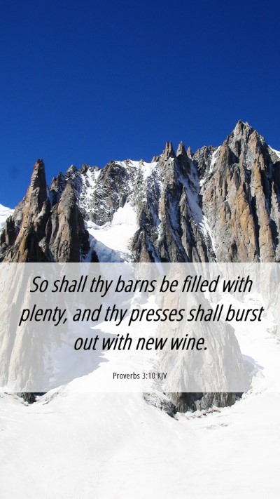 Picture 06 - Proverbs 3:10 KJV Mobile Phone Wallpaper - So shall thy barns be filled with plenty, and thy - Mobile Bible Verse Wallpaper