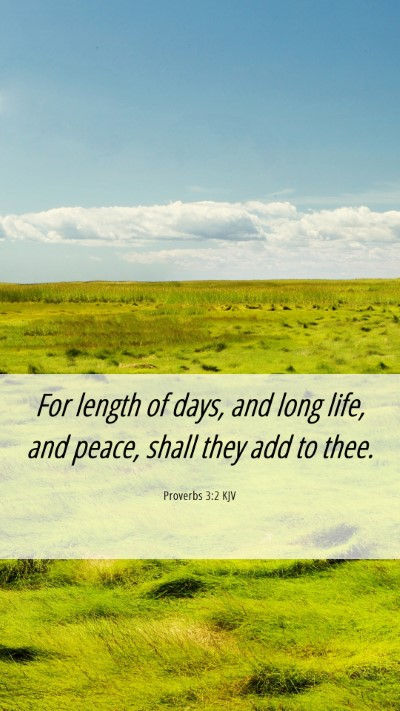 Picture 06 - Proverbs 3:2 KJV Mobile Phone Wallpaper - For length of days, and long life, and peace, - Mobile Bible Verse Wallpaper