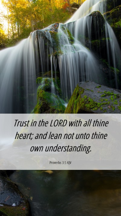 Picture 06 - Proverbs 3:5 KJV Mobile Phone Wallpaper - Trust in the LORD with all thine heart; and lean - Mobile Bible Verse Wallpaper