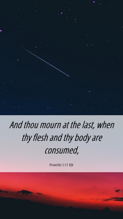 Picture 06 - Proverbs 5:11 KJV Mobile Phone Wallpaper - And thou mourn at the last, when thy flesh and - Mobile Bible Verse Wallpaper