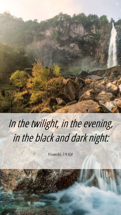 Picture 06 - Proverbs 7:9 KJV Mobile Phone Wallpaper - In the twilight, in the evening, in the black and - Mobile Bible Verse Wallpaper