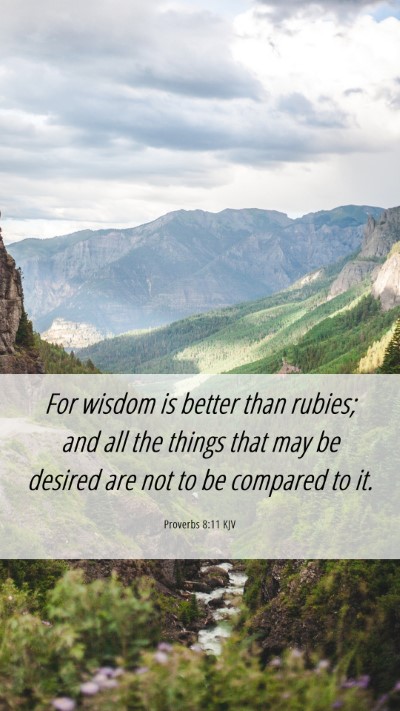 Picture 06 - Proverbs 8:11 KJV Mobile Phone Wallpaper - For wisdom is better than rubies; and all the - Mobile Bible Verse Wallpaper
