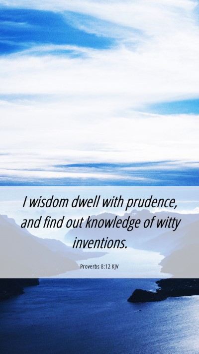 Picture 06 - Proverbs 8:12 KJV Mobile Phone Wallpaper - I wisdom dwell with prudence, and find out - Mobile Bible Verse Wallpaper