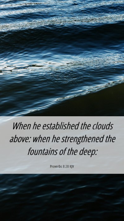 Picture 06 - Proverbs 8:28 KJV Mobile Phone Wallpaper - When he established the clouds above: when he - Mobile Bible Verse Wallpaper