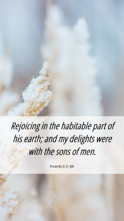 Picture 06 - Proverbs 8:31 KJV Mobile Phone Wallpaper - Rejoicing in the habitable part of his earth; and - Mobile Bible Verse Wallpaper