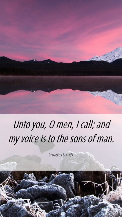 Picture 06 - Proverbs 8:4 KJV Mobile Phone Wallpaper - Unto you, O men, I call; and my voice is to the - Mobile Bible Verse Wallpaper