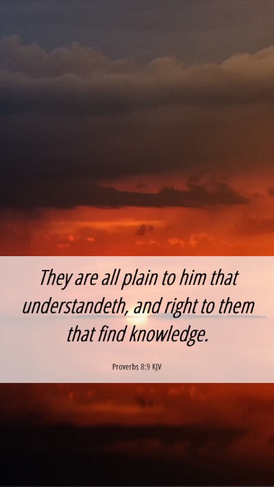 Picture 06 - Proverbs 8:9 KJV Mobile Phone Wallpaper - They are all plain to him that understandeth, and - Mobile Bible Verse Wallpaper