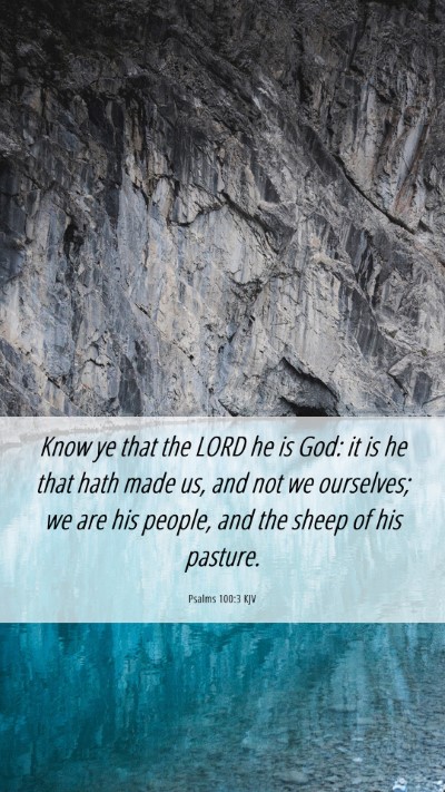 Picture 06 - Psalms 100:3 KJV Mobile Phone Wallpaper - Know ye that the LORD he is God: it is he that - Mobile Bible Verse Wallpaper