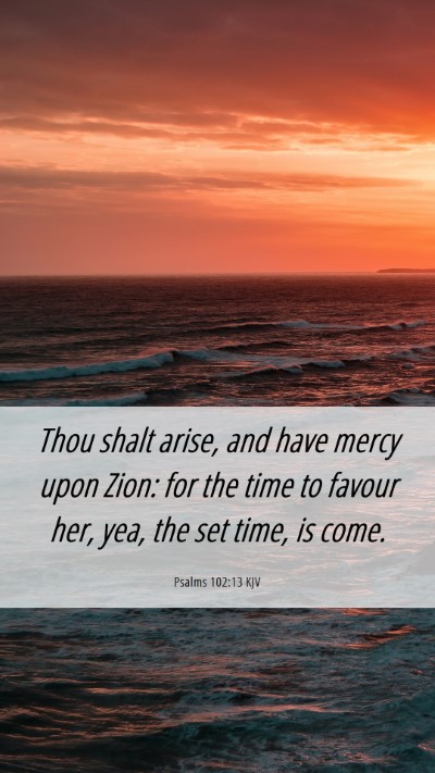 Picture 06 - Psalms 102:13 KJV Mobile Phone Wallpaper - Thou shalt arise, and have mercy upon Zion: for - Mobile Bible Verse Wallpaper