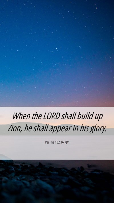 Picture 06 - Psalms 102:16 KJV Mobile Phone Wallpaper - When the LORD shall build up Zion, he shall - Mobile Bible Verse Wallpaper