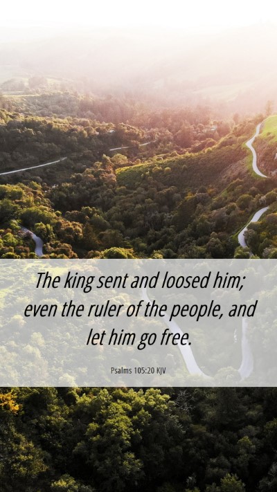 Picture 06 - Psalms 105:20 KJV Mobile Phone Wallpaper - The king sent and loosed him; even the ruler of - Mobile Bible Verse Wallpaper