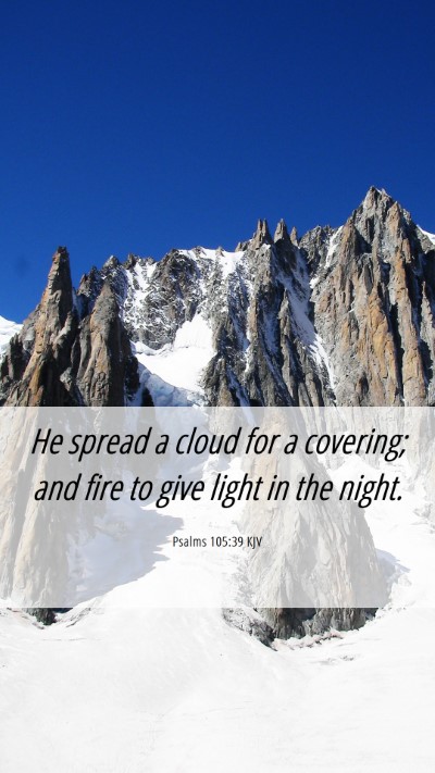 Picture 06 - Psalms 105:39 KJV Mobile Phone Wallpaper - He spread a cloud for a covering; and fire to - Mobile Bible Verse Wallpaper