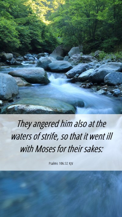 Picture 06 - Psalms 106:32 KJV Mobile Phone Wallpaper - They angered him also at the waters of strife, so - Mobile Bible Verse Wallpaper