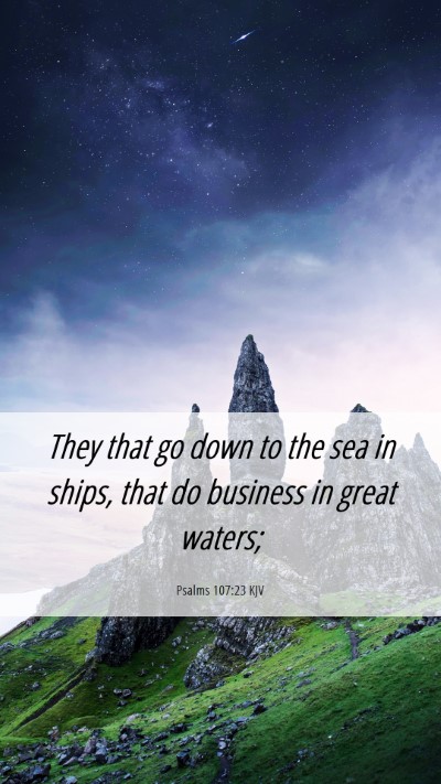Picture 06 - Psalms 107:23 KJV Mobile Phone Wallpaper - They that go down to the sea in ships, that do - Mobile Bible Verse Wallpaper