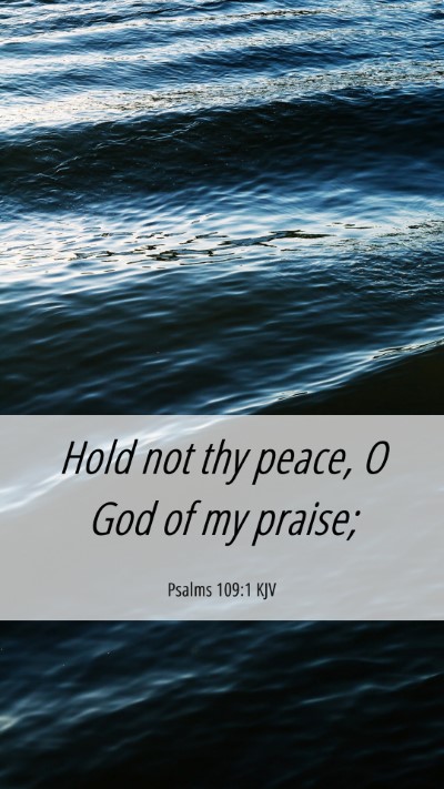 Picture 06 - Psalms 109:1 KJV Mobile Phone Wallpaper - Hold not thy peace, O God of my - Mobile Bible Verse Wallpaper