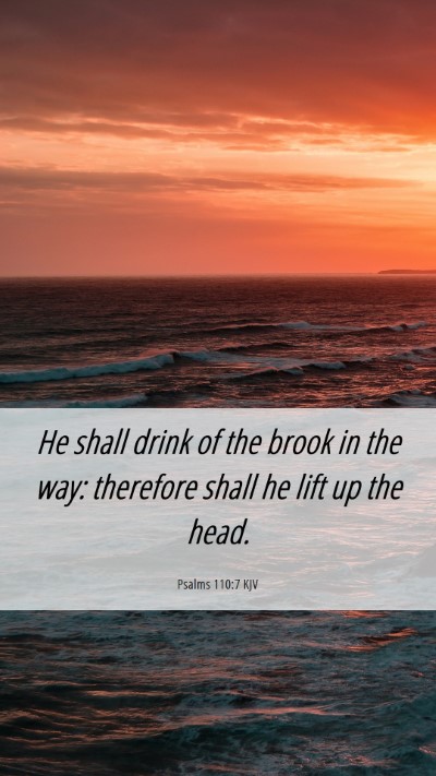 Picture 06 - Psalms 110:7 KJV Mobile Phone Wallpaper - He shall drink of the brook in the way: therefore - Mobile Bible Verse Wallpaper