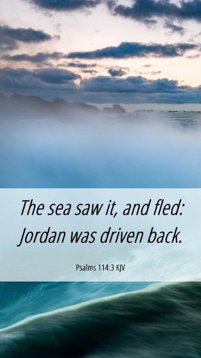 Picture 06 - Psalms 114:3 KJV Mobile Phone Wallpaper - The sea saw it, and fled: Jordan was driven - Mobile Bible Verse Wallpaper