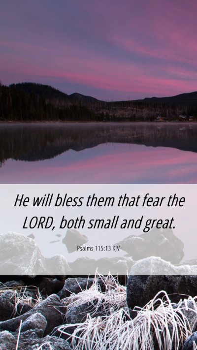 Picture 06 - Psalms 115:13 KJV Mobile Phone Wallpaper - He will bless them that fear the LORD, both small - Mobile Bible Verse Wallpaper