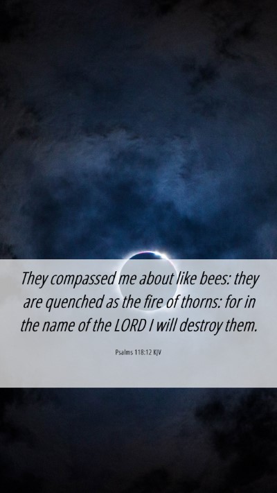 Picture 06 - Psalms 118:12 KJV Mobile Phone Wallpaper - They compassed me about like bees: they are - Mobile Bible Verse Wallpaper