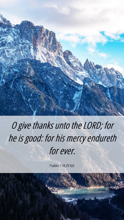 Picture 06 - Psalms 118:29 KJV Mobile Phone Wallpaper - O give thanks unto the LORD; for he is good: for - Mobile Bible Verse Wallpaper