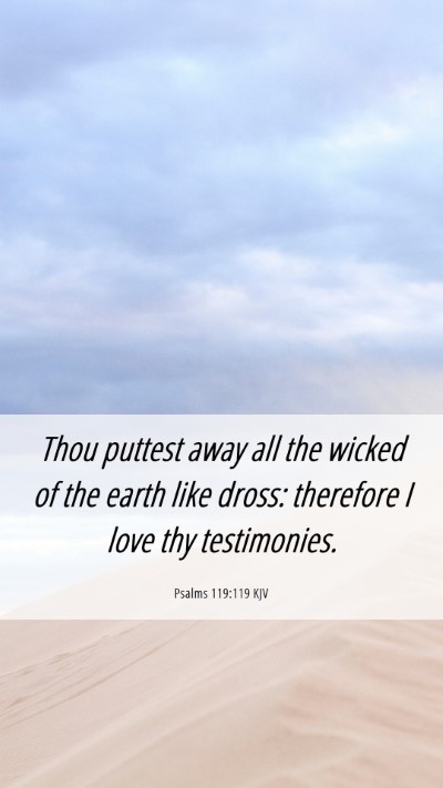 Picture 06 - Psalms 119:119 KJV Mobile Phone Wallpaper - Thou puttest away all the wicked of the earth - Mobile Bible Verse Wallpaper