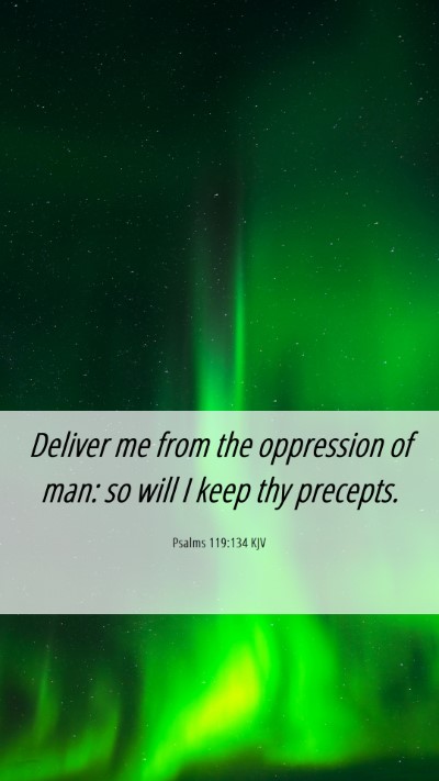 Picture 06 - Psalms 119:134 KJV Mobile Phone Wallpaper - Deliver me from the oppression of man: so will I - Mobile Bible Verse Wallpaper